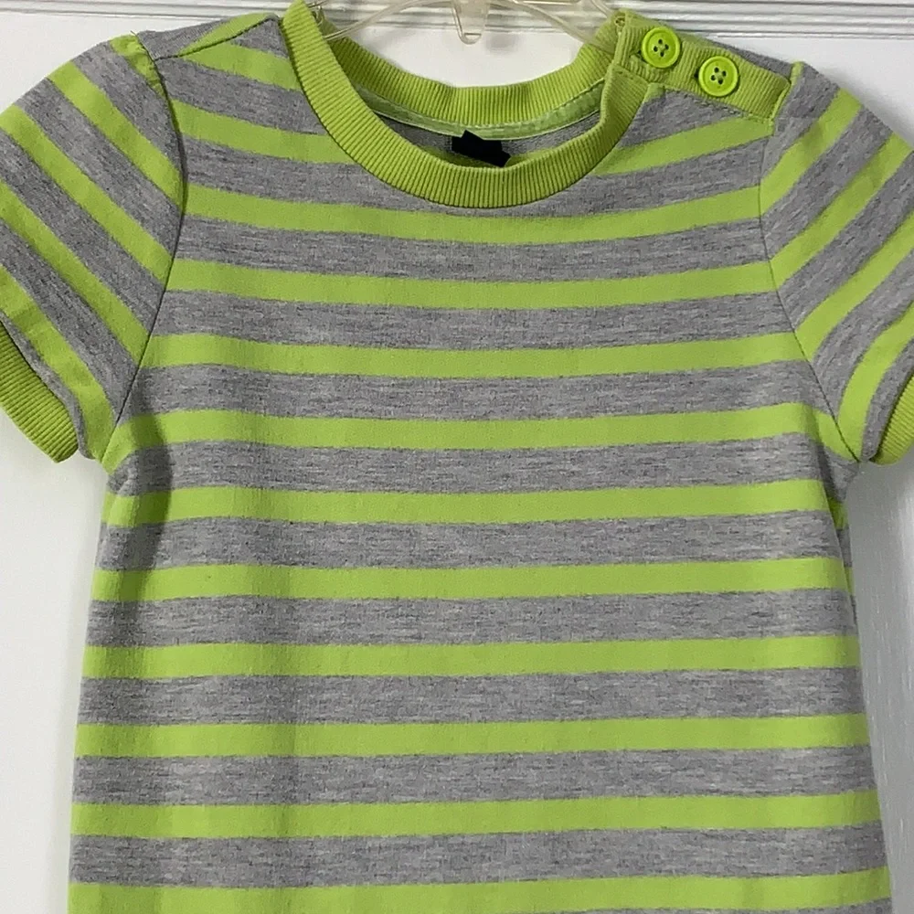 Gap 5 Girls Gray & Neon Green Knit Dress EUC